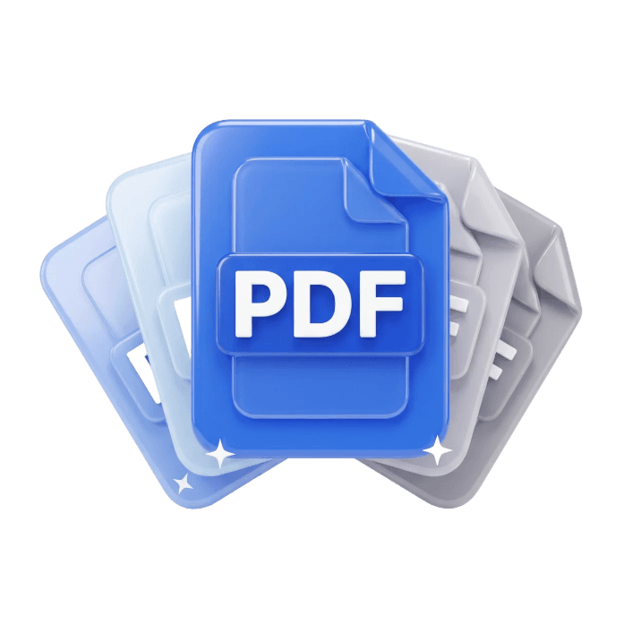 A stack of scanned pages turning into a single PDF file
